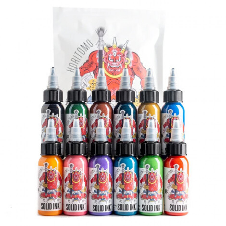 Набор красок для тату Solid Ink Horitomo Set 12 цветов